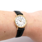 Longines Présence L4.136.2 White Roman Numeral Dial 18k Gold Plated Ladies 23mm on the wrist