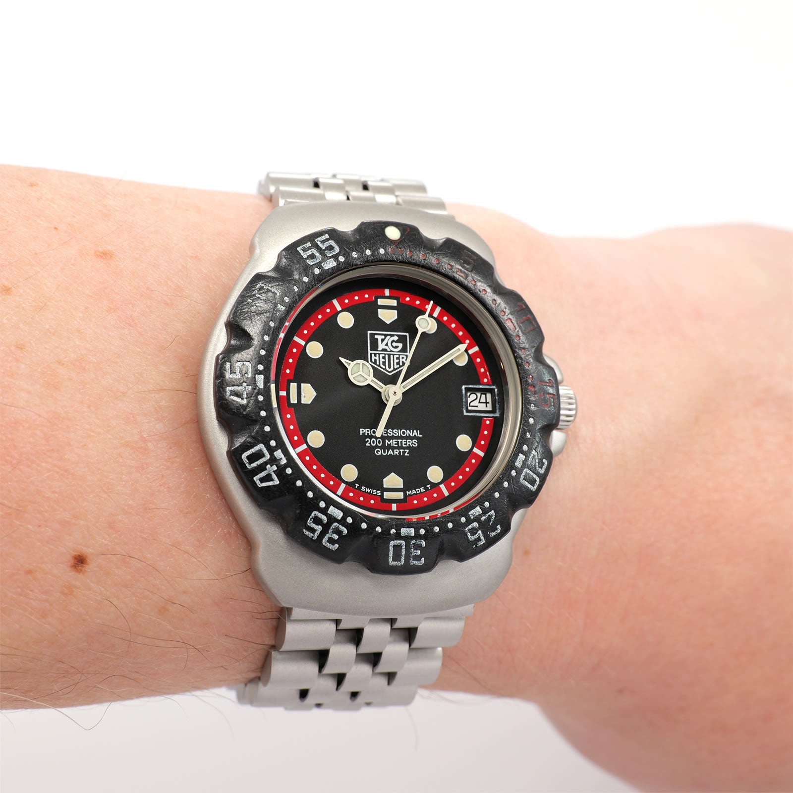TAG Heuer Formula 1 WA1214 Black and Red on the wrist