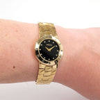 Gucci 3300L Black Dial 18k Gold Plated on the wrist