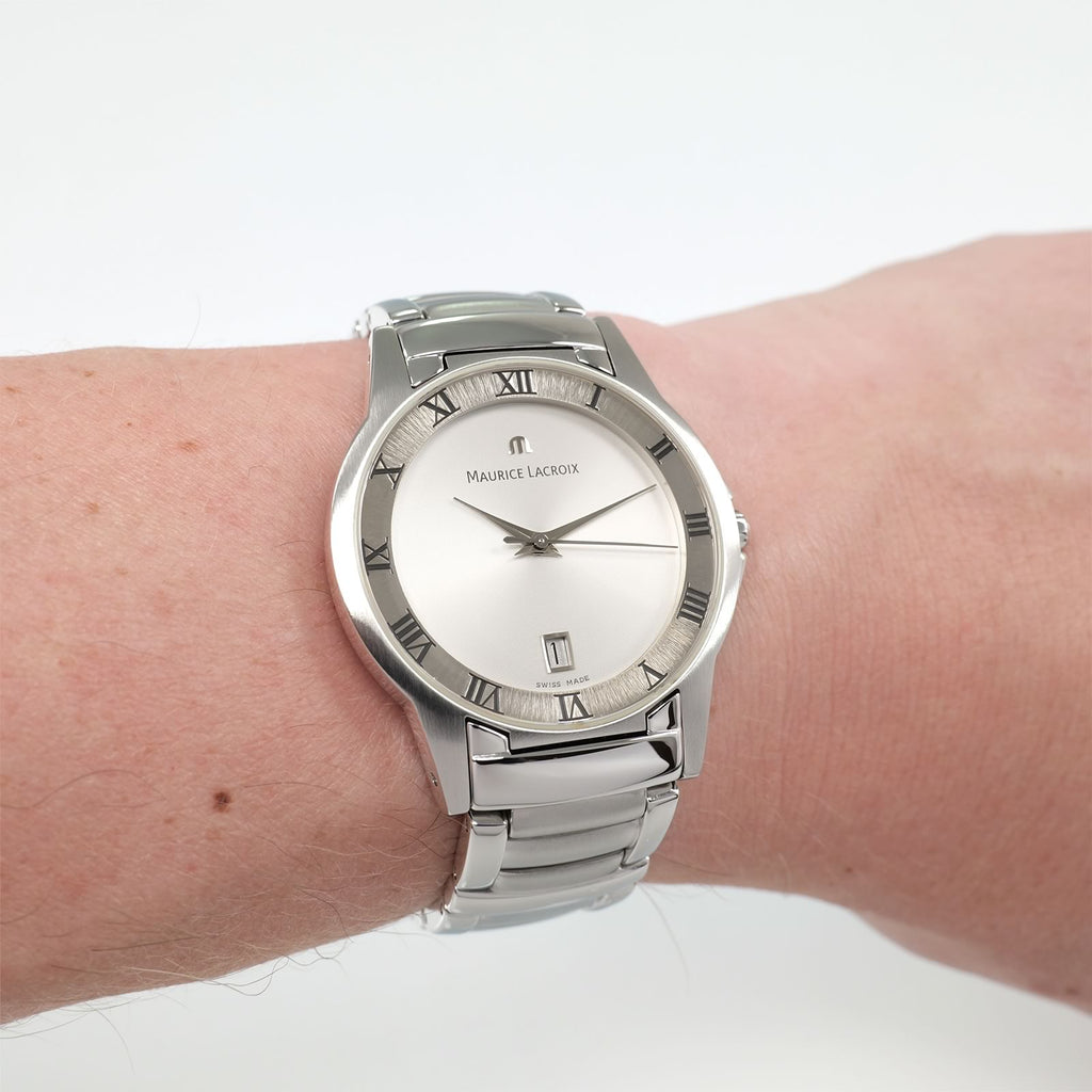 Maurice Lacroix Miros MI1016 Silver Dial on the wrist