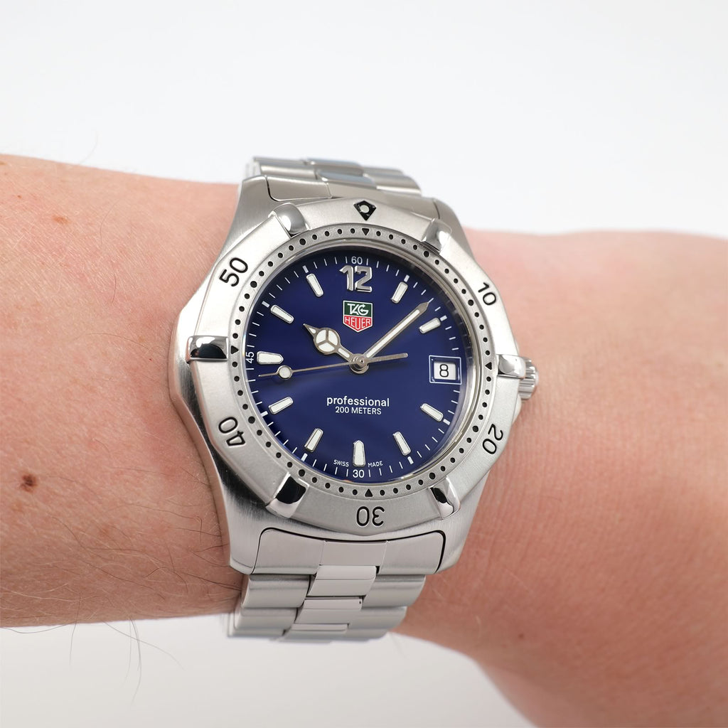 TAG Heuer 2000 WK1113-0 Royal Blue on the wrist