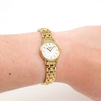 Longines Présence L4.219.2 White Dial Gold PVD on the wrist