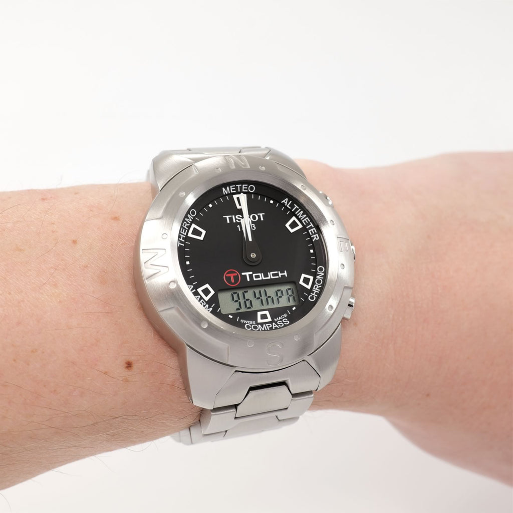 Tissot T-Touch Z251/351-1 Black Dial Touch Screen watch on the wrist