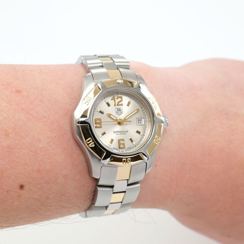 TAG Heuer 2000 Exclusive WN1353 Silver Dial & 18k Gold on the wrist