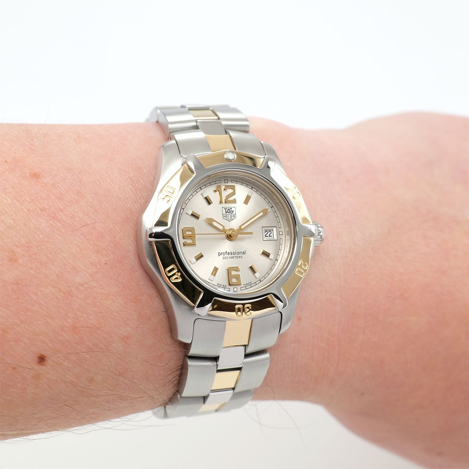TAG Heuer 2000 Exclusive WN1353 Silver Dial & 18k Gold on the wrist