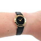 Gucci 3000L Black Dial 18k Gold Plated on the wrist