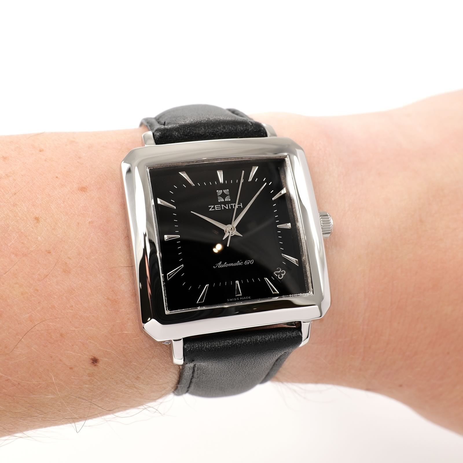 Zenith Elite 670 Automatic Black Dial on the wrist