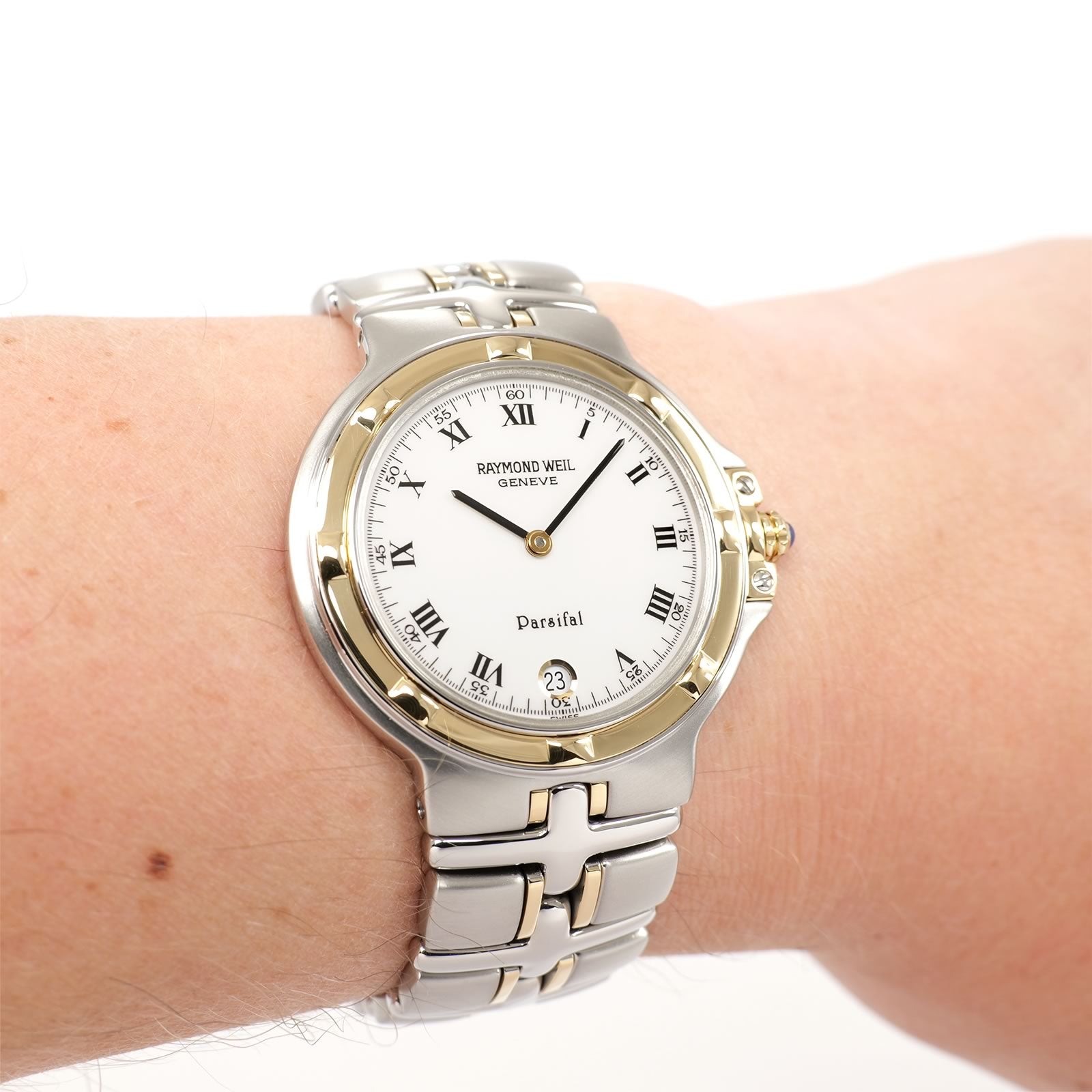 Raymond Weil Parsifal 9190 White Two Tone on the wrist