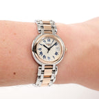 Longines PrimaLuna L8.110.5 Silver Roman Numeral & 18k Rose Gold on the wrist