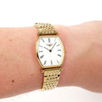 Longines La Grande Classique Gold PVD L4.205.2 Tonneau on the wrist