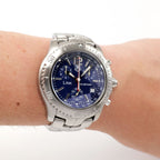 TAG Heuer Link Chronograph CT1110-0 Blue Dial on the wrist