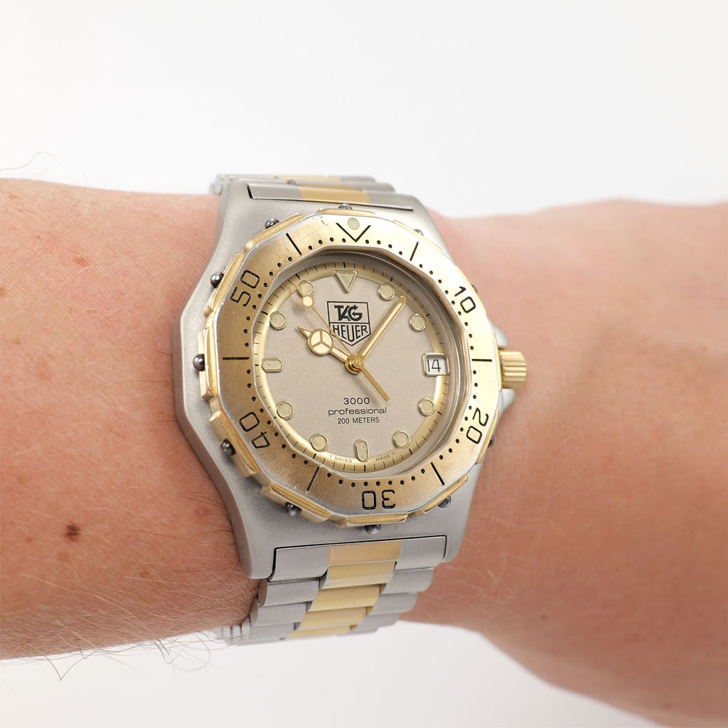 TAG Heuer 3000 Series Silver Dial on the wrist 934.206