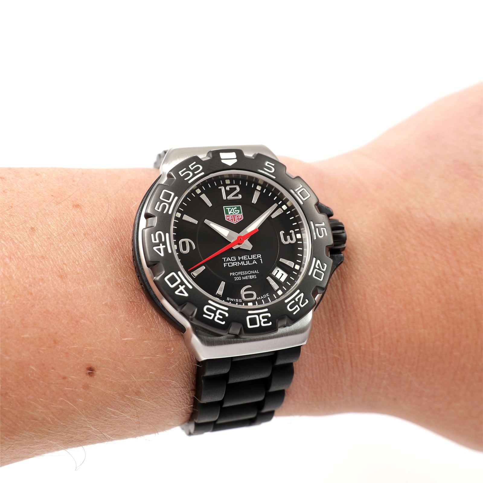 TAG Heuer Formula 1 WAC1210 Black Dial on the wrist