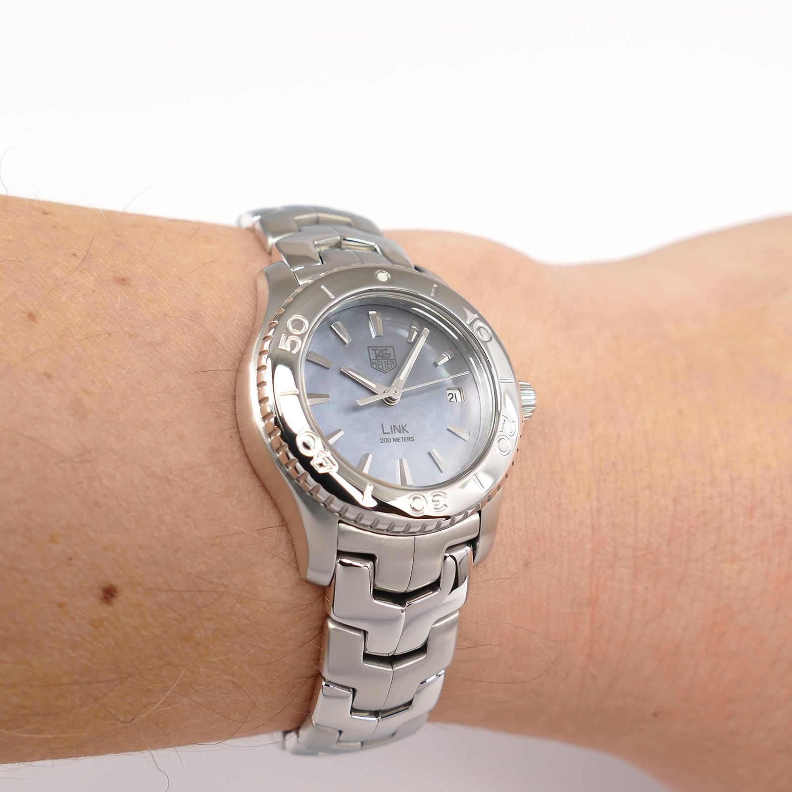 TAG Heuer Link Ladies 27mm Blue Mother of Pearl Dial WJ1316-0