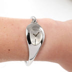 Gucci Horsebit 103 Silver Sunburst Dial bangle ladies watch on the wrist