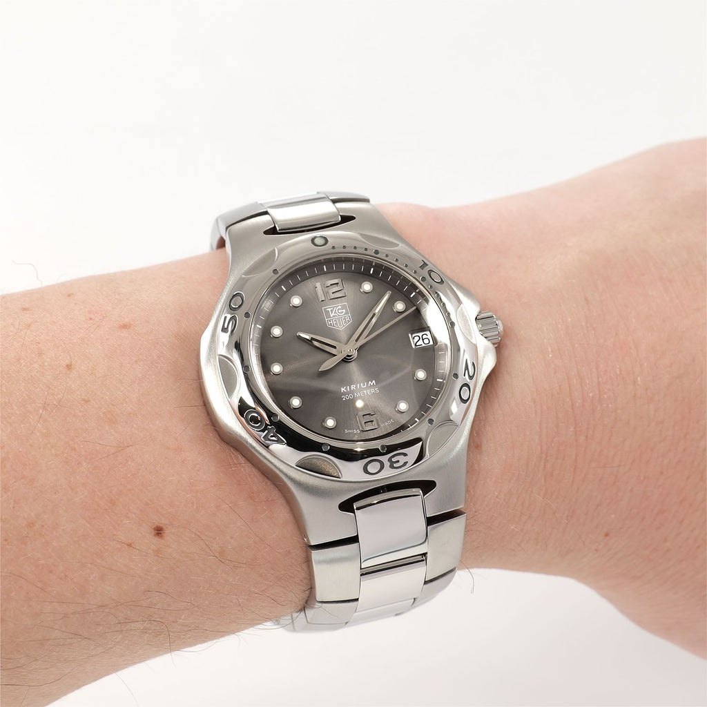 TAG Heuer Kirium WL111G-0 Grey Sunburst Dial men's watch on the wrist