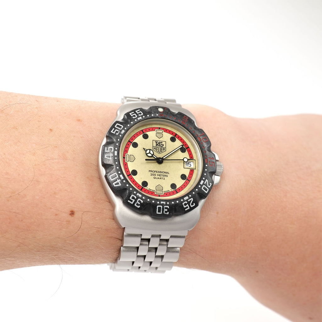 TAG Heuer Formula 1 WA1211 Men's Luminous Dial Mid Size watch on the wrist