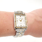 Raymond Weil Parsifal 9330 Men's White Rectangular two tone watch on the wrist