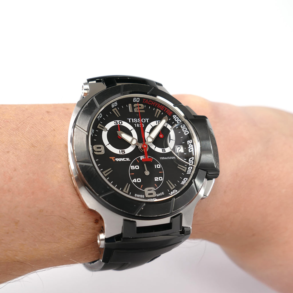 Tissot T-Race T048417A on the wrist