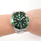 TAG Heuer Aquaracer WAY201S Green Calibre 5 on the wrist WAY201S-0 Hulk