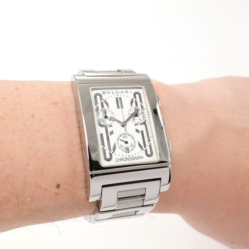 Bulgari Rettangolo RTC 49 S White Dial on the wrist