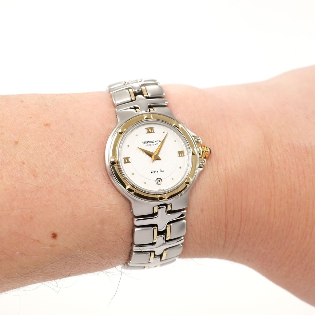 Raymond Weil Parsifal 9990 White Two Tone on the wrist