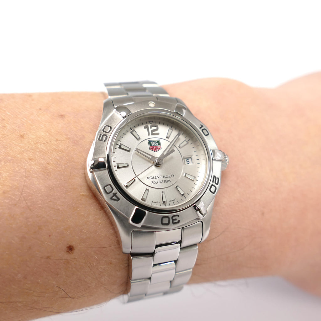 TAG Heuer Aquaracer WAF1412 Silver on the wrist