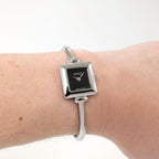 Gucci 1900L Ladies Black Square Watch on the wrist