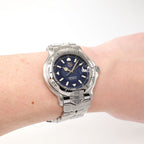 TAG Heuer 6000 Series WH1115-K1 Royal Blue Dial watch on the wrist