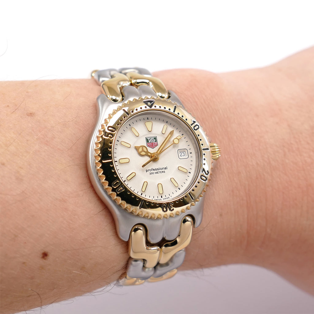 TAG Heuer SEL WG1322-2 White Dial Two-Tone on the wrist