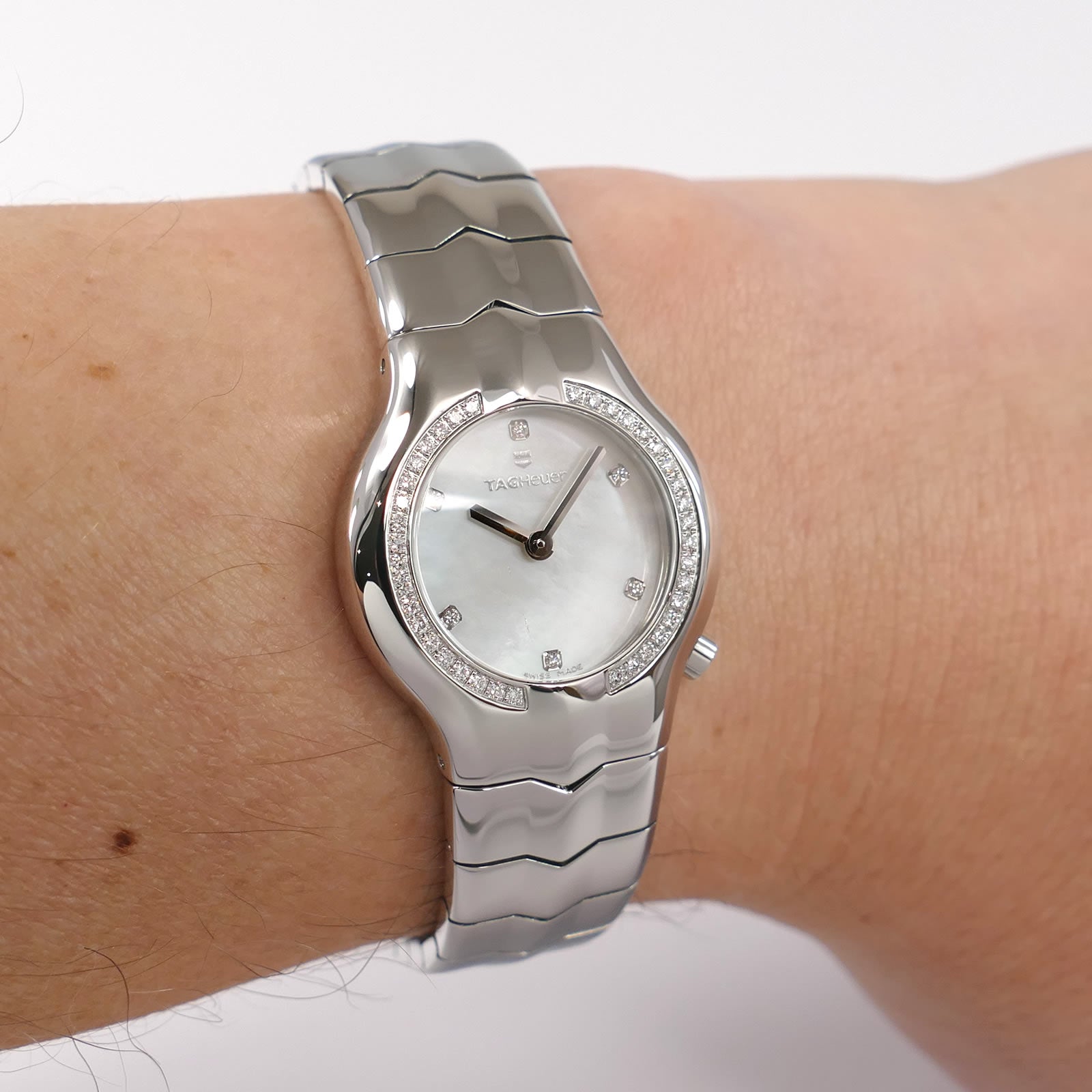 TAG Heuer Alter Ego WAA1416 White Mother of Pearl on the wrist