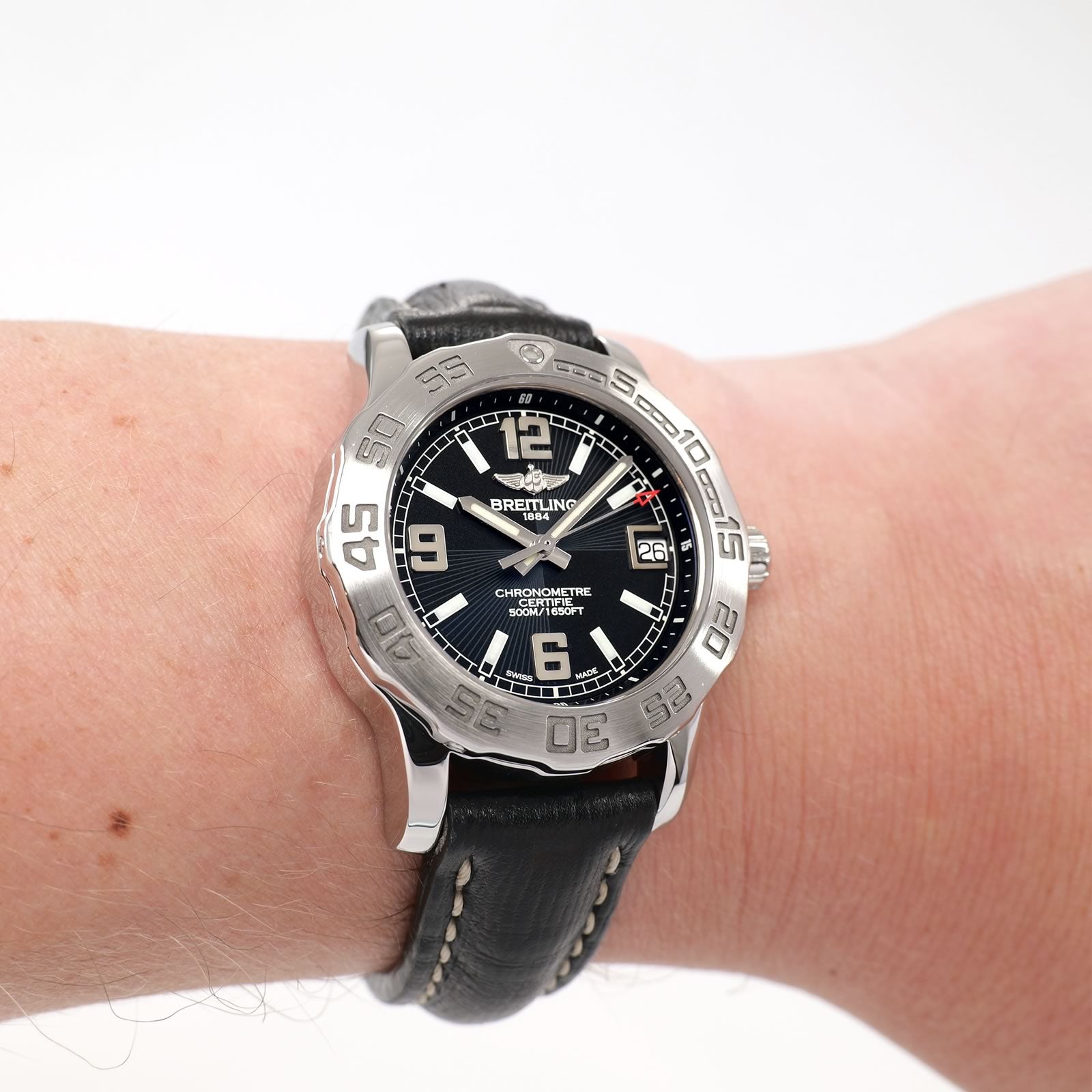 Breitling Colt 33 Ladies Black Dial A77387 watch on the wrist