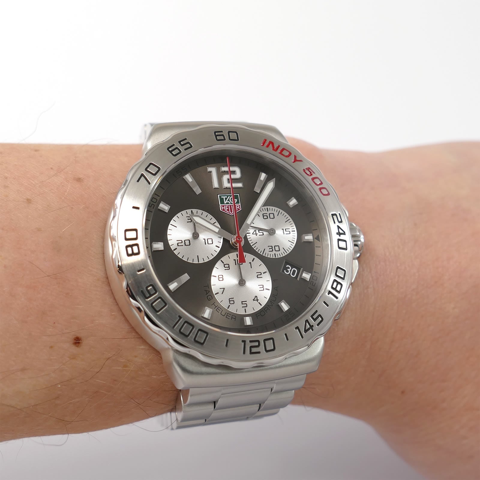 TAG Heuer Formula 1 Indy 500 Chronograph CAU1113 Grey on the wrist