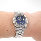 TAG Heuer 2000 WK1313 Ladies blue Dial Classic watch on the wrist