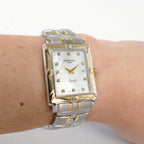 Raymond Weil Parsifal 9330 Rectangular 18k Gold bezel on the wrist