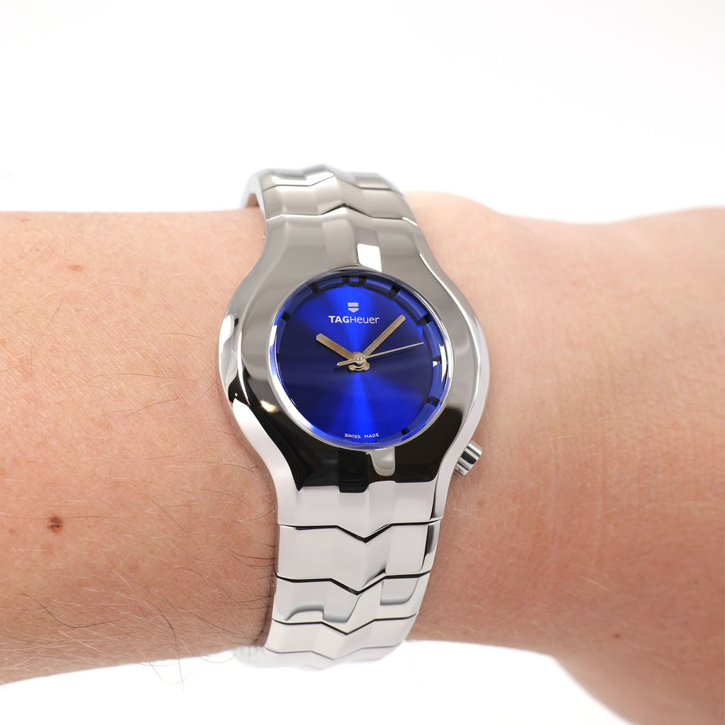 TAG Heuer Alter Ego WP1313-0 Ladies Blue dial watch on the wrist