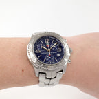 TAG Heuer Link Chronograph CT1110 blue dial on the wrist