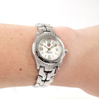 TAG Heuer Link WT1414 Ladies White Dial watch on the wrist