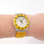 TAG Heuer Formula 1 Custom Cream Dial Yellow bezel on the wrist
