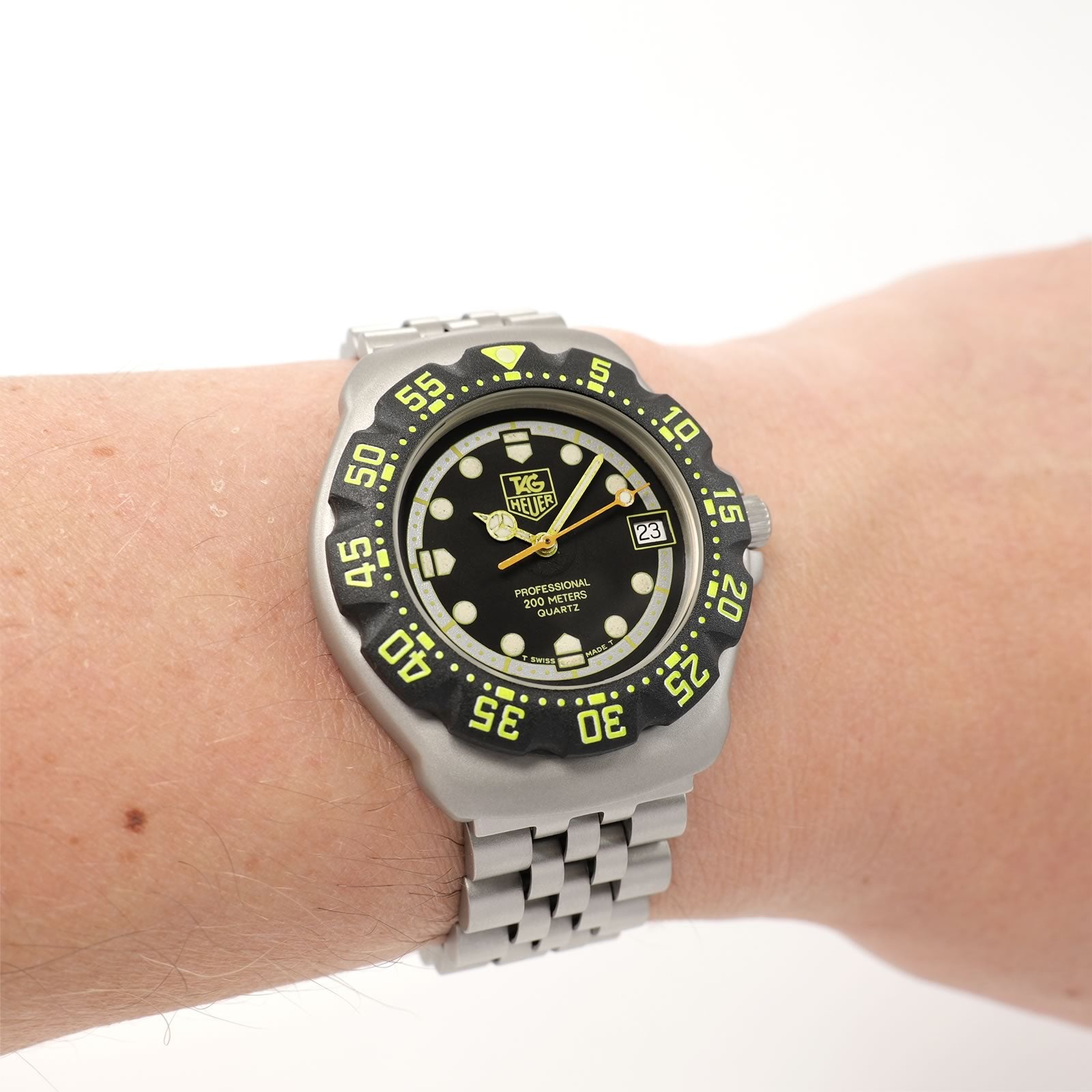 TAG Heuer Formula 1 WA1216 Black & Yellow on the wrist