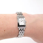 Longines DolceVita L5.158.4 White Rectangular Dial watch on the wrist