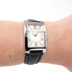 Montblanc Profile 7132 White Rectangular watch on the wrist
