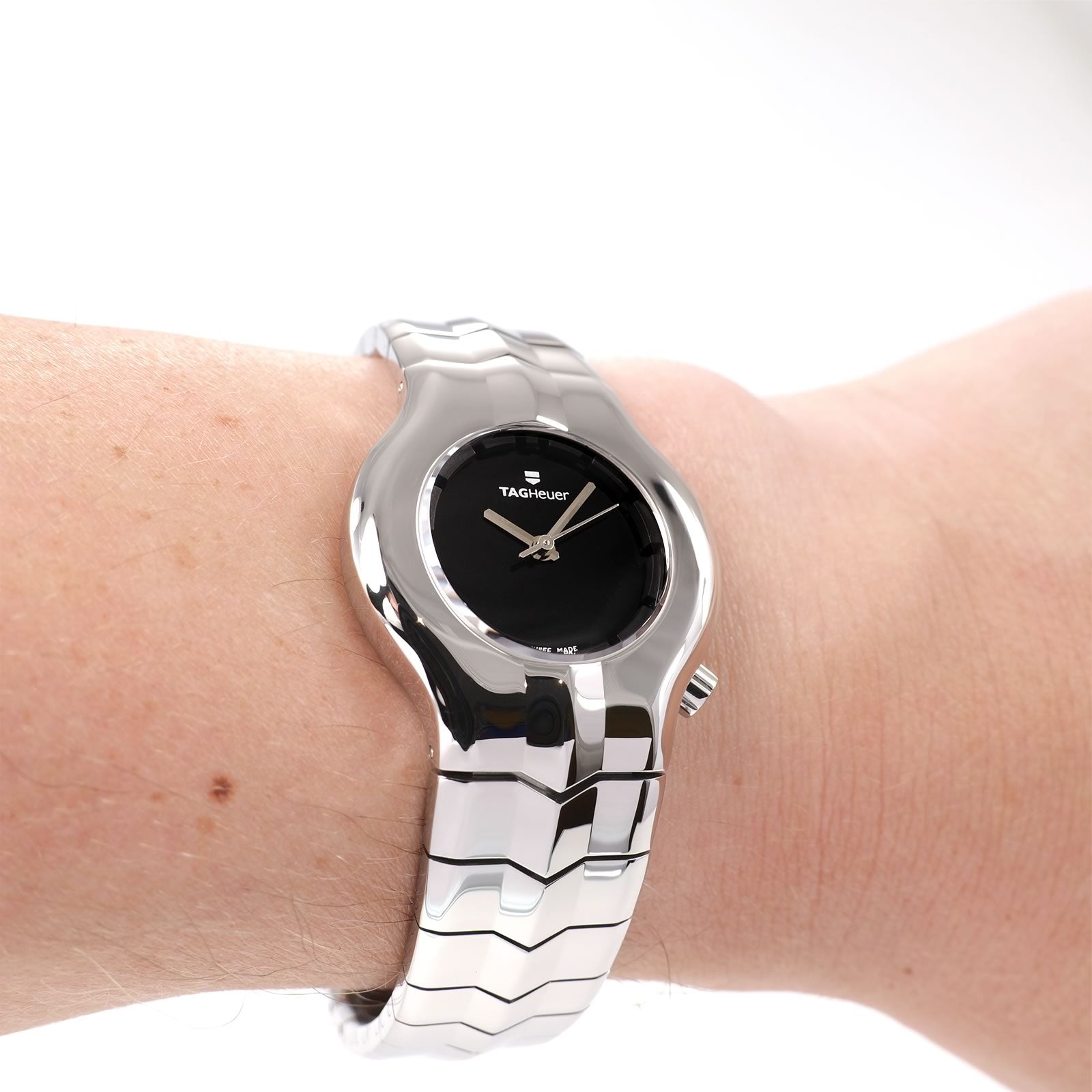 TAG Heuer Alter Ego WP131A Ladies Black Dial watch on the wrist