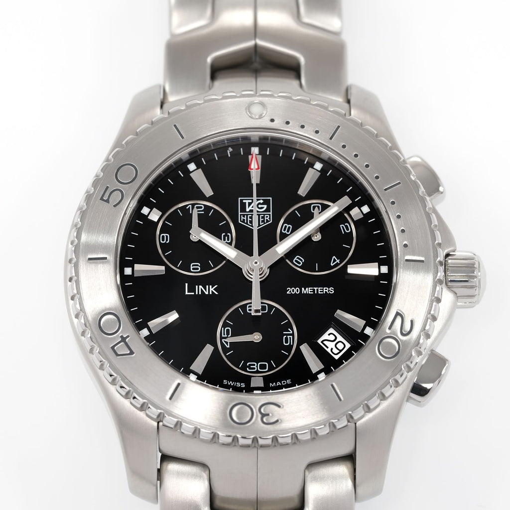 TAG Heuer Link CJ1110 Black Dial close up
