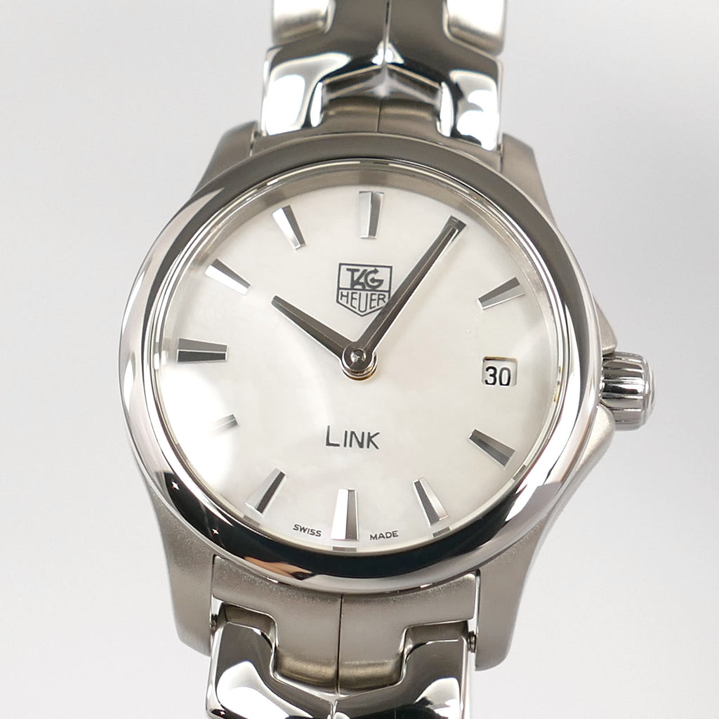 TAG Heuer Link WJF1410 White Mother of Pearl dial close up