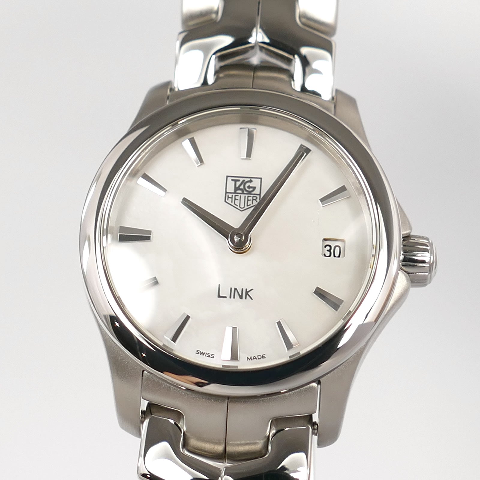 TAG Heuer Link WJF1410 White Mother of Pearl dial close up