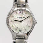 Raymond Weil Noemia 5124 White Diamond marker Mother of Pearl dial close up