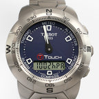 Tissot T-Touch Titanium Z253/353 Blue Dial close up