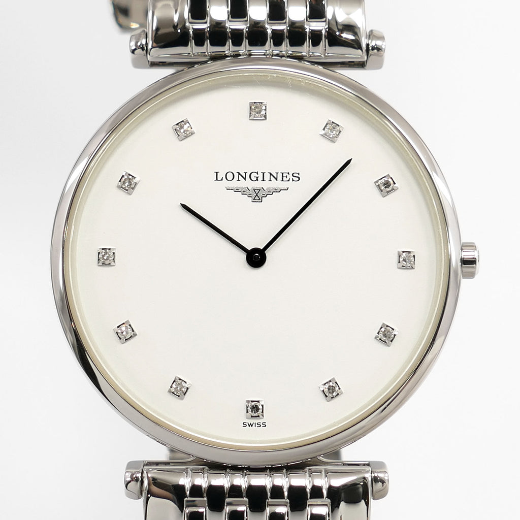 Longines La Grande Classique L4.709.4 White Dial with diamonds close up