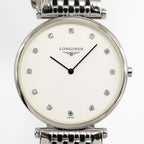 Longines La Grande Classique L4.709.4 White Dial with diamonds close up